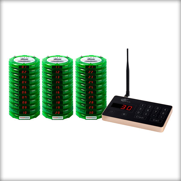 Complete Pager Genius Covid-19 Social Distancing Paging System 30 / Green PagerGenius Restaurant Paging System