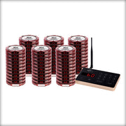 Complete Pager Genius Covid-19 Social Distancing Paging System 60 / Red PagerGenius Restaurant Paging System