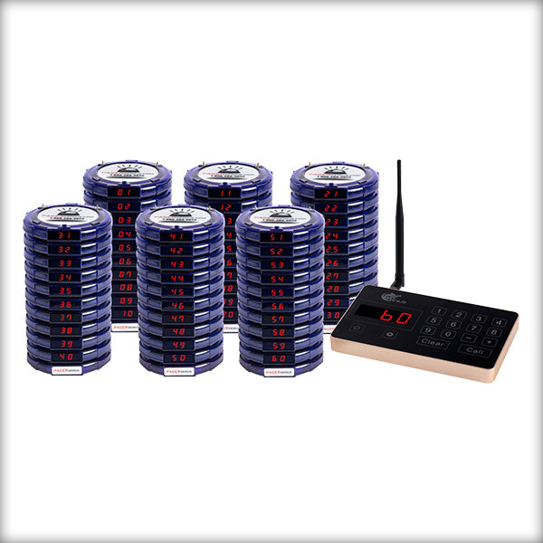 Complete Pager Genius Covid-19 Social Distancing Paging System 60 / Blue PagerGenius Restaurant Paging System