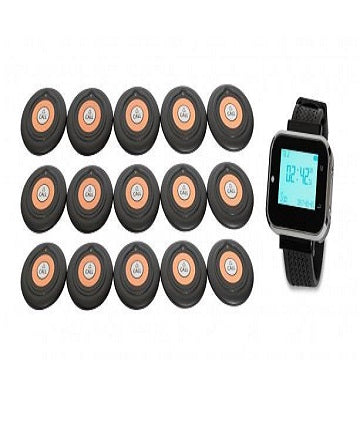 Pager Genius Customer Table Paging System 15 Table Paging System Buttons and Three Watches PagerGenius Customer Server Paging System