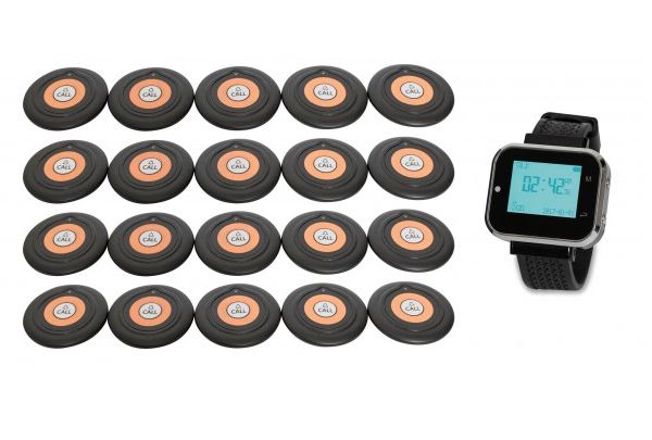 Pager Genius Customer Table Paging System 20 Table Paging System Buttons and Four Watches PagerGenius Customer Server Paging System