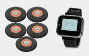Pager Genius Customer Table Paging System 5 Table Paging System Buttons and One Watch PagerGenius Customer Server Paging System