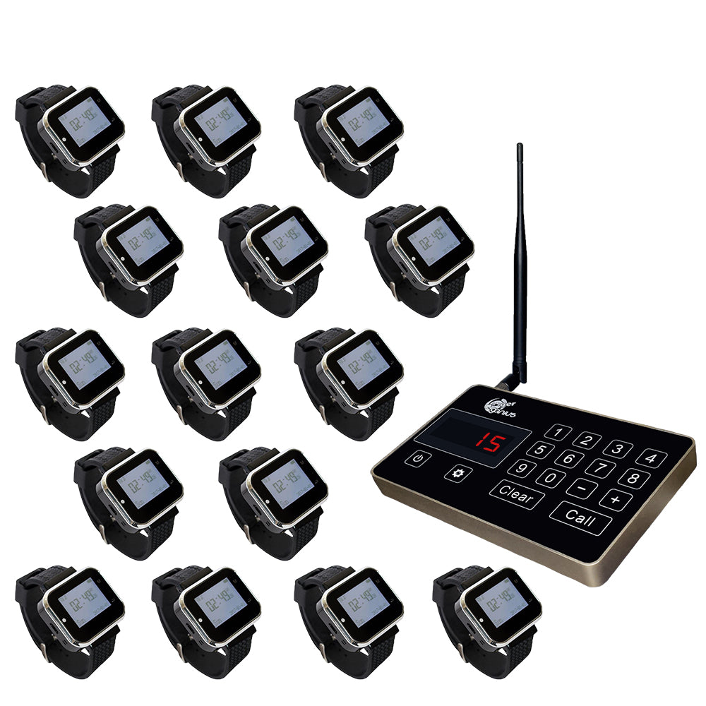 Server Watch Pager Paging System Complete with Transmitter 15 PagerGenius Server Pager Paging