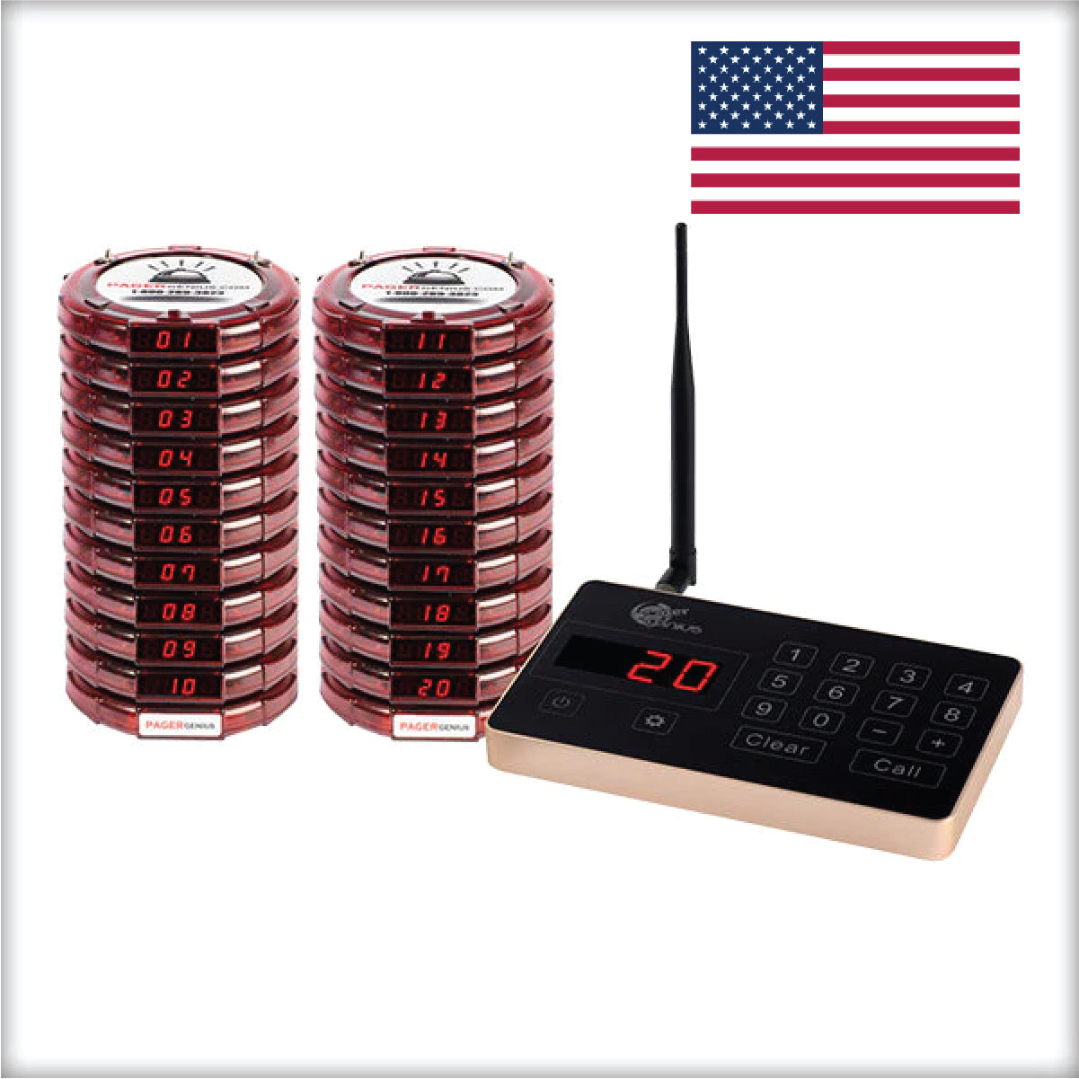 Complete Pager Genius Paging System (In Stock Ready To Ship, Domestic and International)