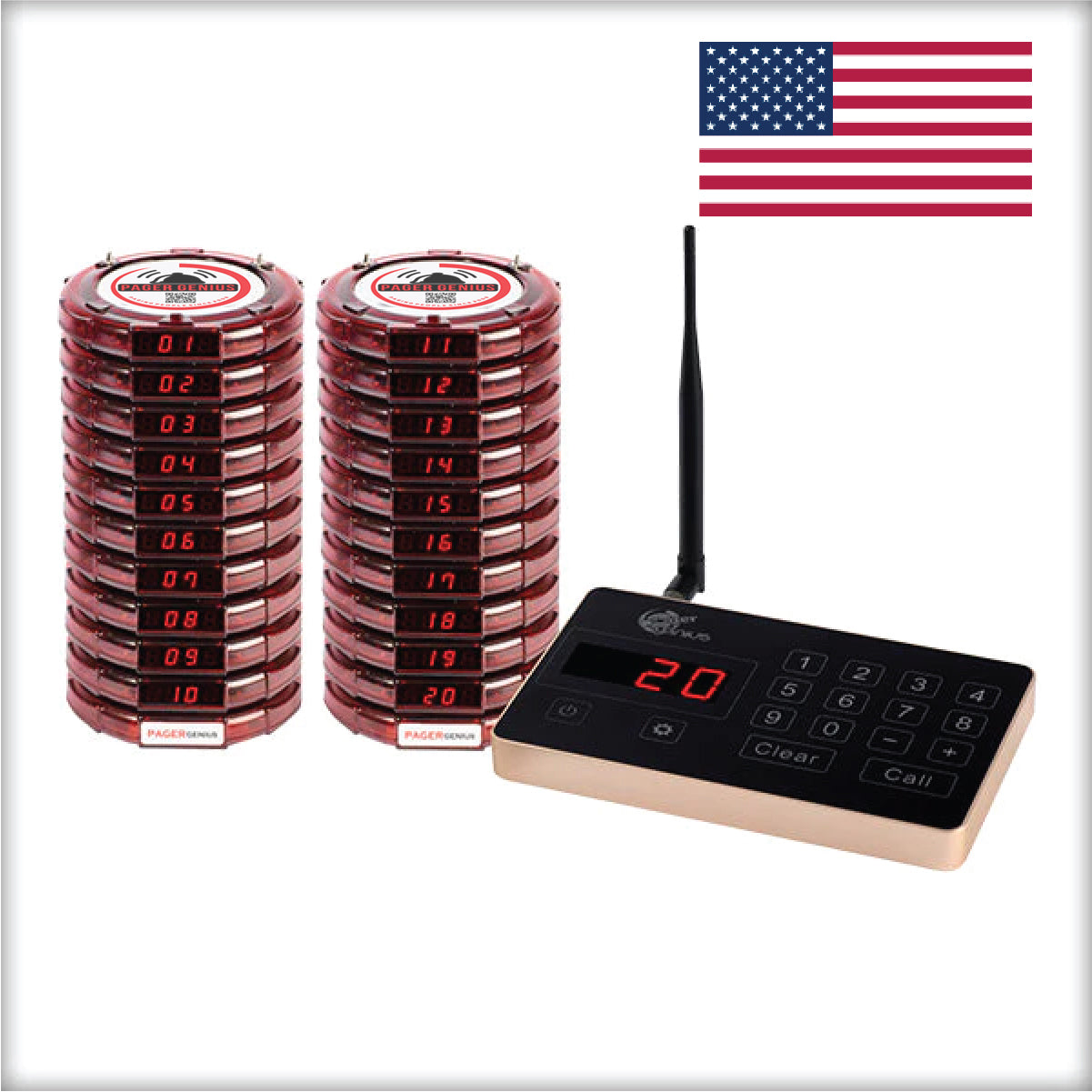 Complete Pager Genius Paging System (In Stock Ready To Ship, Domestic and International)