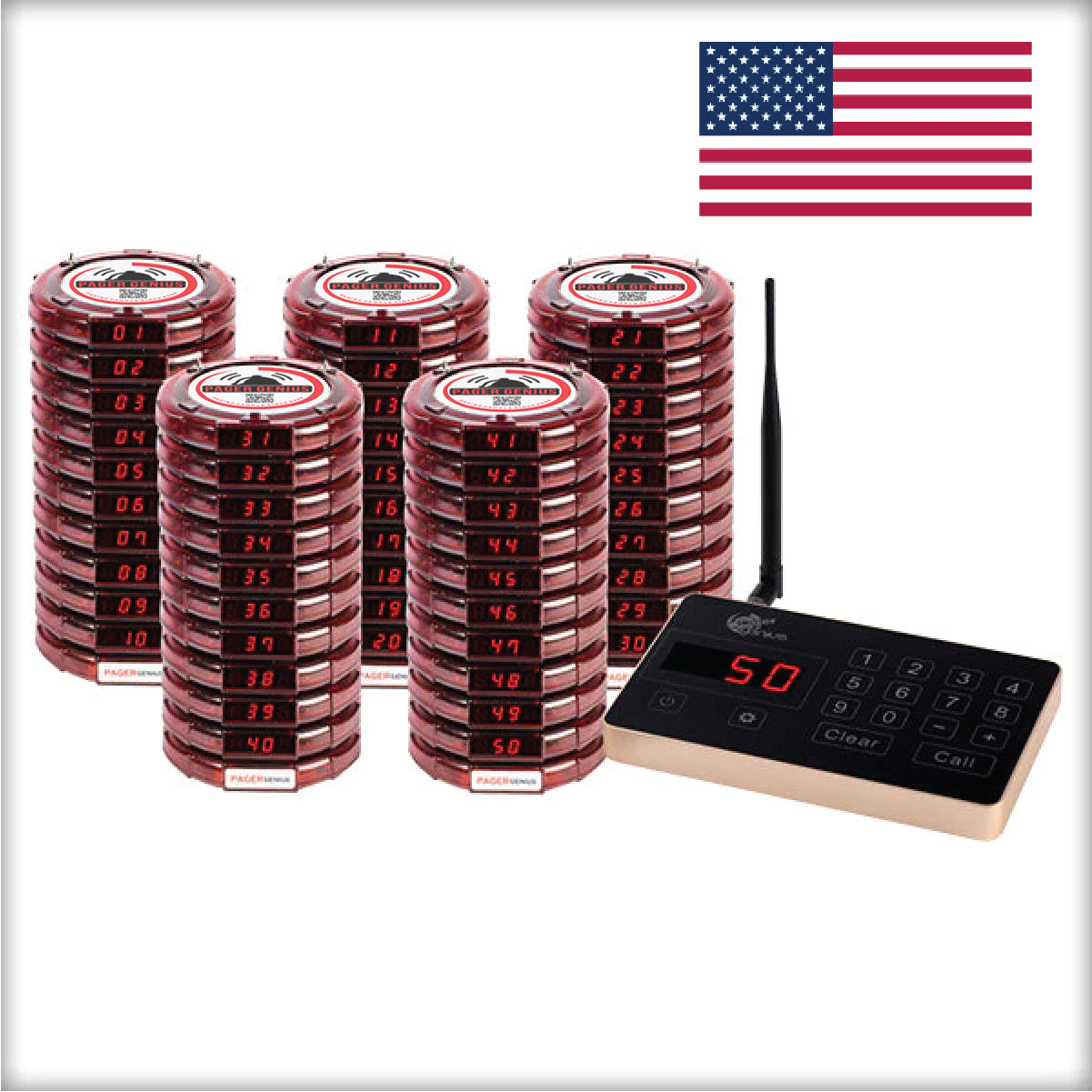 Complete Pager Genius Paging System (In Stock Ready To Ship, Domestic and International)