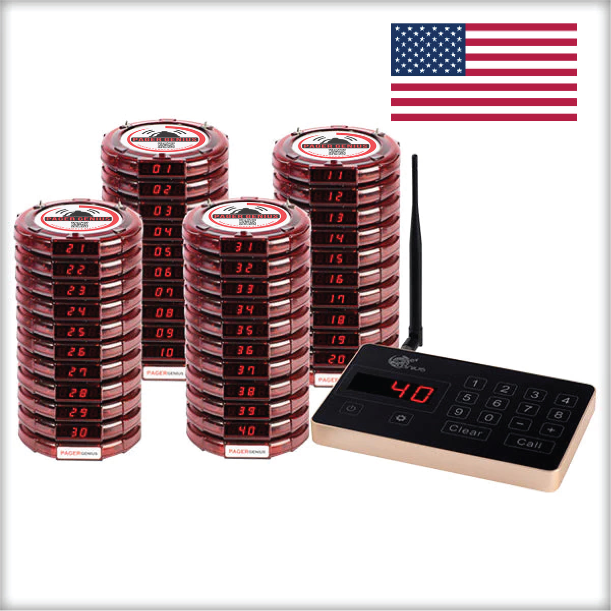 Complete Pager Genius Paging System (In Stock Ready To Ship, Domestic and International)