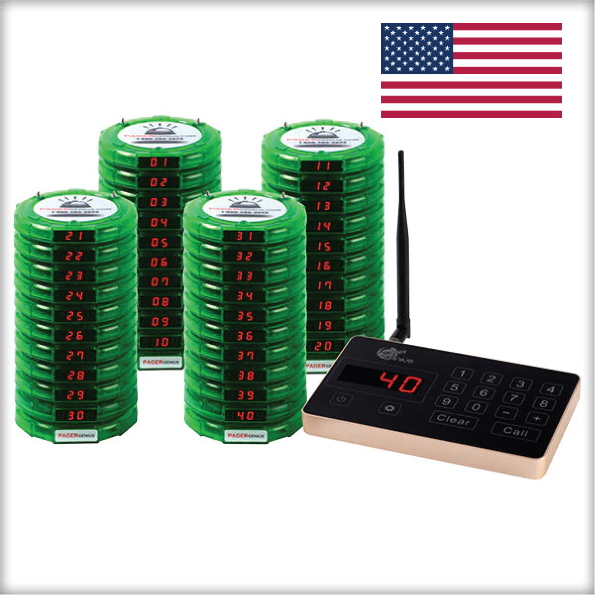 Complete Pager Genius Paging System (In Stock Ready To Ship, Domestic and International)