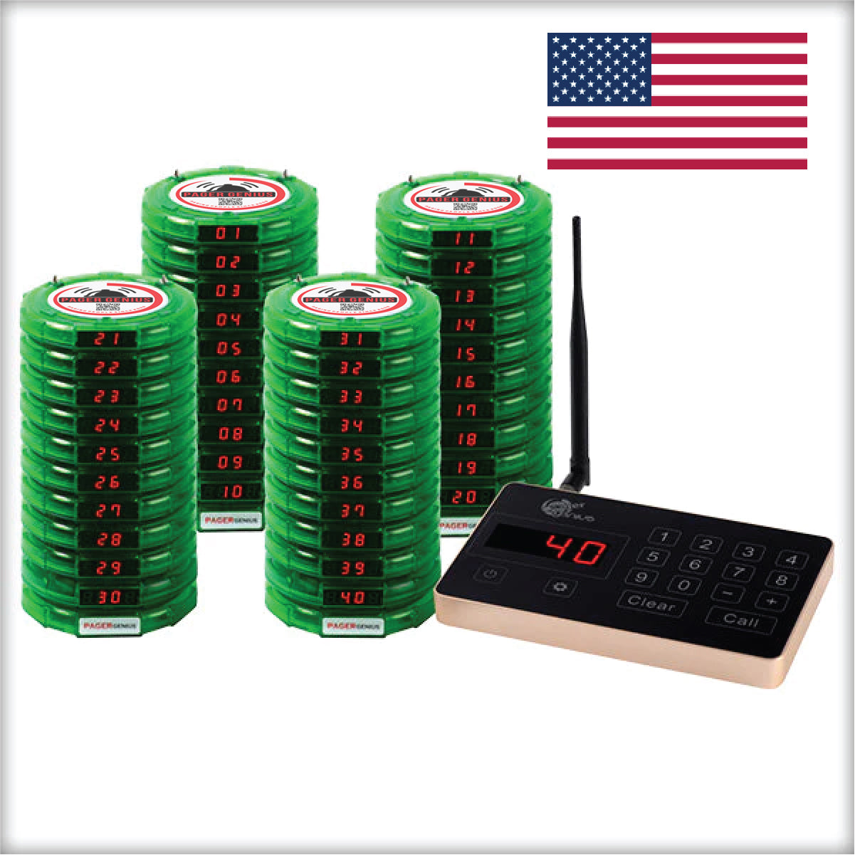 Complete Pager Genius Paging System (In Stock Ready To Ship, Domestic and International)