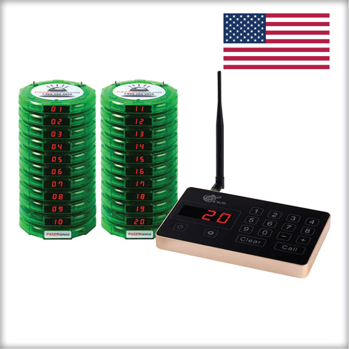 Complete Pager Genius Paging System (In Stock Ready To Ship, Domestic and International)